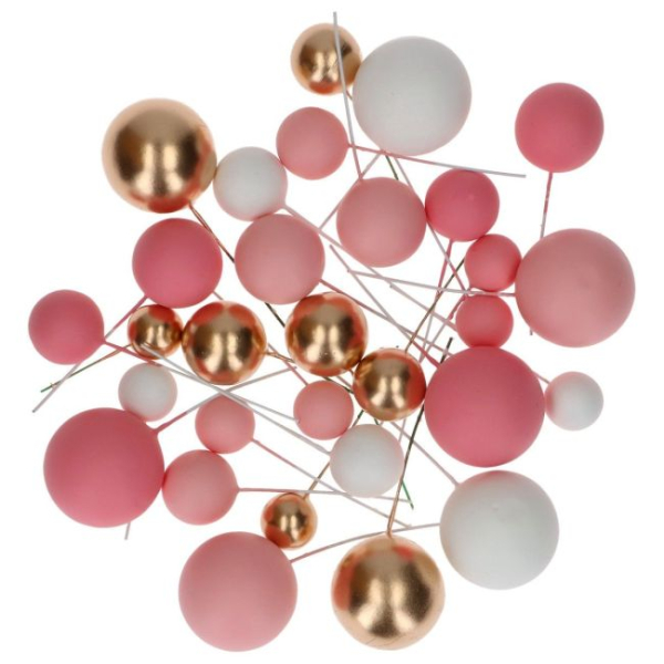 Decorative Ball Set - Pink Ombre und Gold