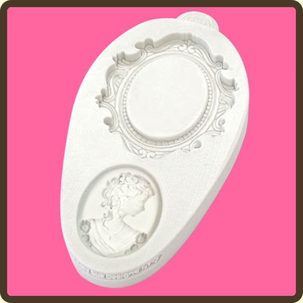 Silicone Mold Miniature Oval Frame 2 & Oval Cameo