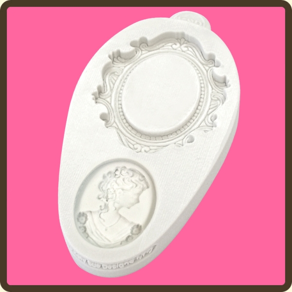 Silikonform Miniature Oval Rahmen 2 & Oval Cameo