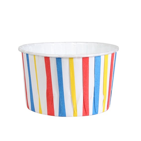 Cupcake Cup Backförmchen - Blau Gelb Rot gestreift