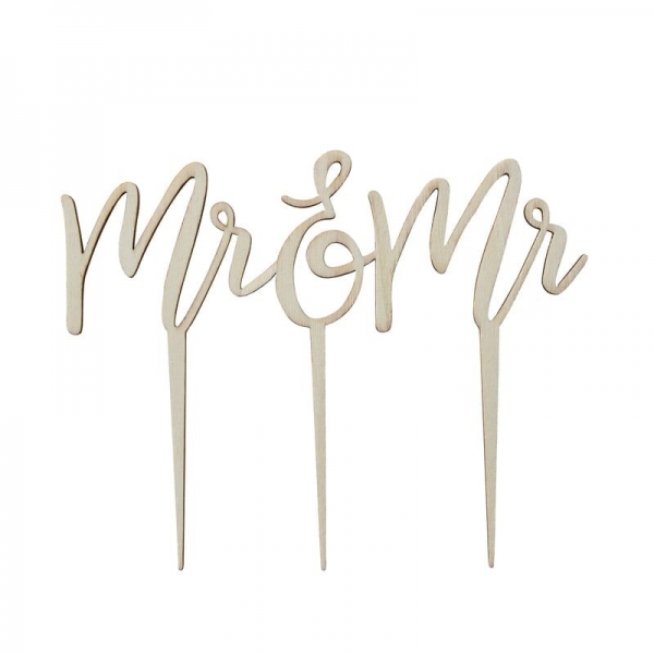 Wooden Cake Topper - Mr & Mr