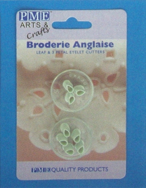 Broderie Anglaise Leaf & 3 Petal Eyelet Cutters Set 2