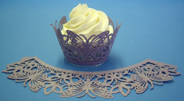 Cupcake Wrappers - Butterfly Mauve
