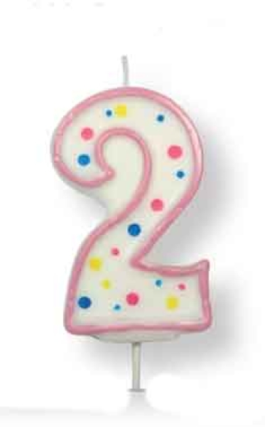 Candle Number 2 - Pink