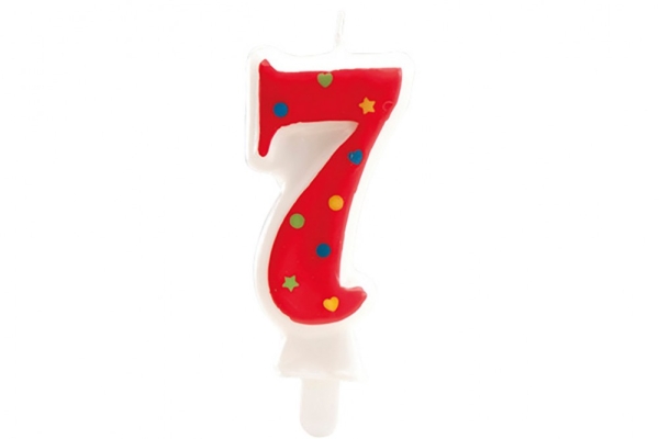 Candle Number 7 - Red