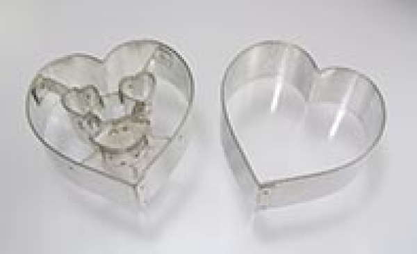 Cookie Cutter Heart with Face - Set of 2