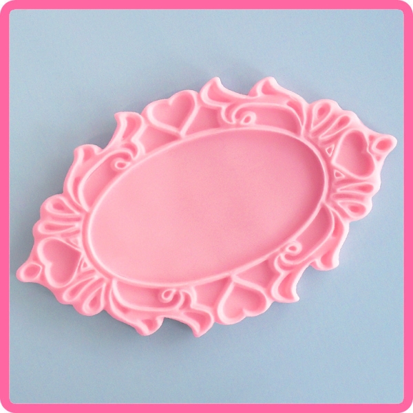 Silicone Mould Decorative Plaque Oval Hearts