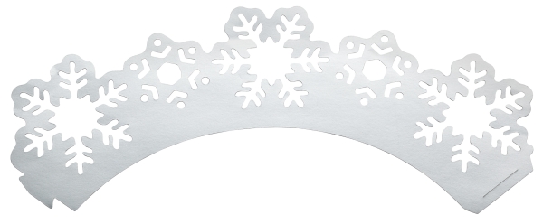 Cupcake Wrappers - Silver Snowflakes