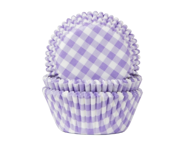 Cupcake Backförmchen - Lila Gingham