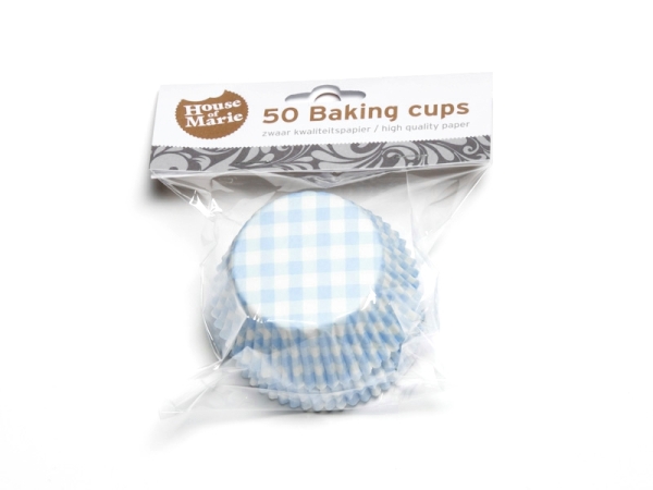 Cupcake Backförmchen - Hellblau Gingham