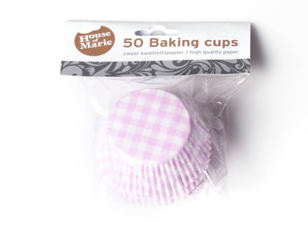 Cupcake Backförmchen - Rosa Gingham