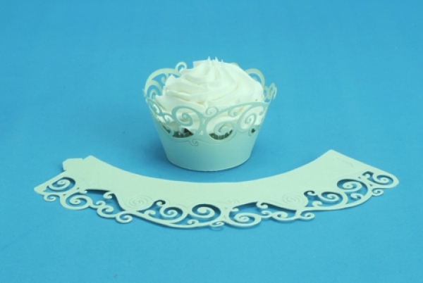 Cupcake Wrappers - Swirls Light Green
