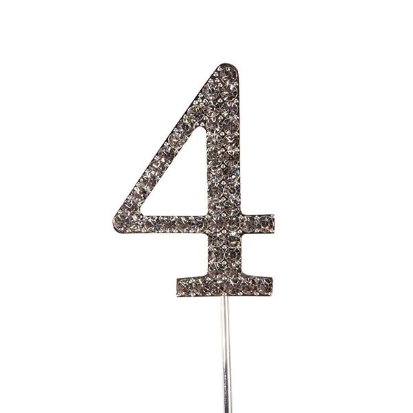 Diamante Number Pic Silver - 4