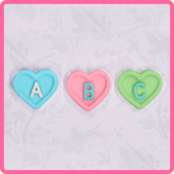 Silikonform Herzen ABC...