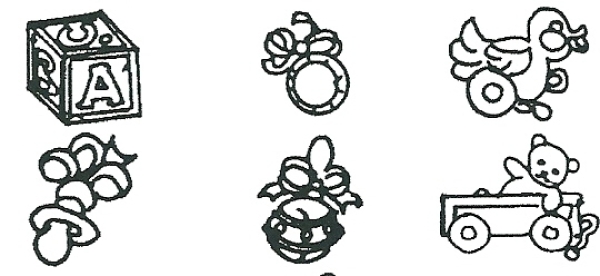 Embossing Sticks Set 12 - Nursery