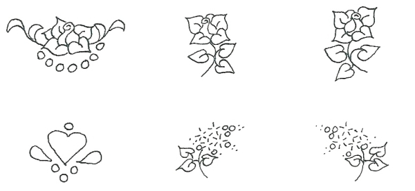 Embossing Sticks Set 17 - Roses, Hearts and Forget-me-Nots