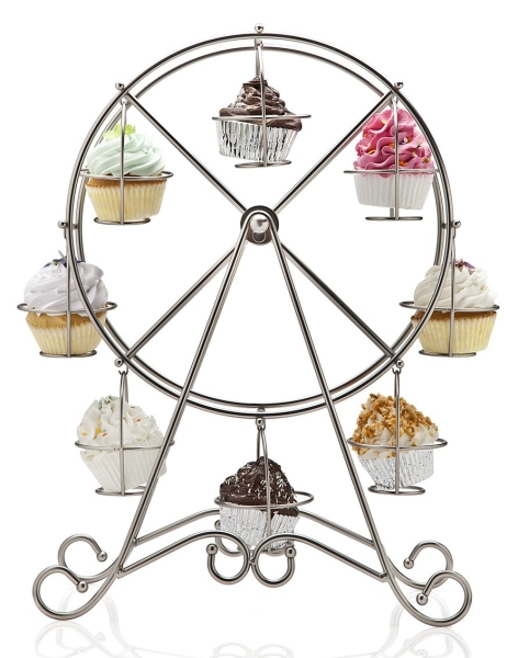 Ferris Wheel Cupcake Holder Brushed Nickel Finish