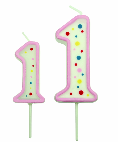 Candle Number 1 - Pink