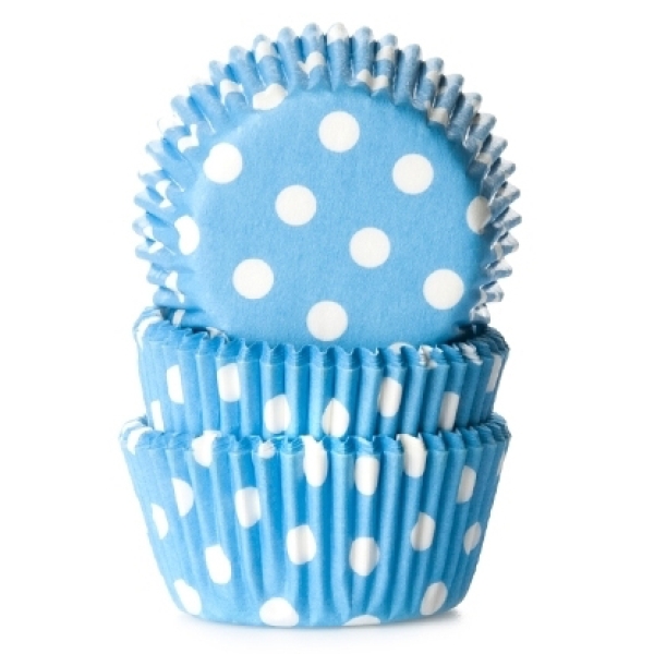 Mini Cupcake Cases - Polkadot Blue