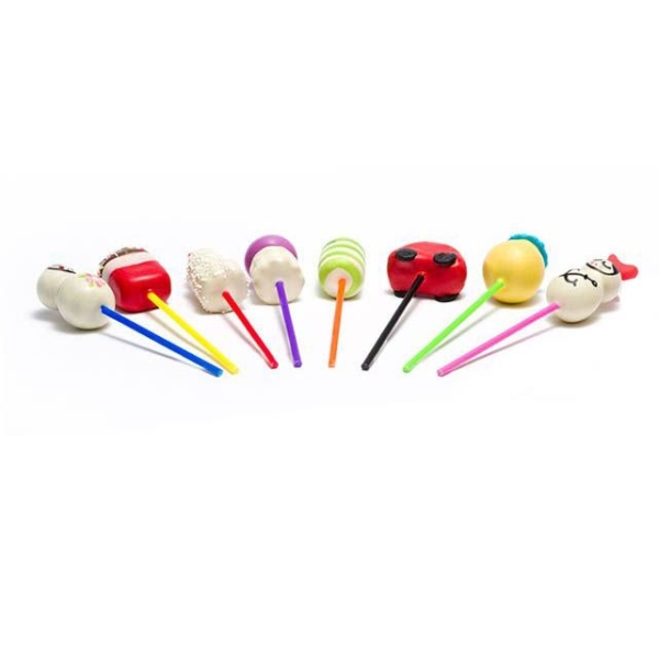 CakePop Sticks - Kunststoff Regenbogenfarben 15cm