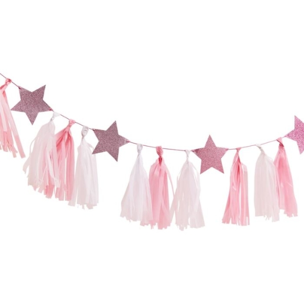 Garland - Pink and White Tassel