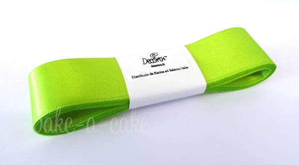 Satin Ribbon Apple Green - 25mm x 3m