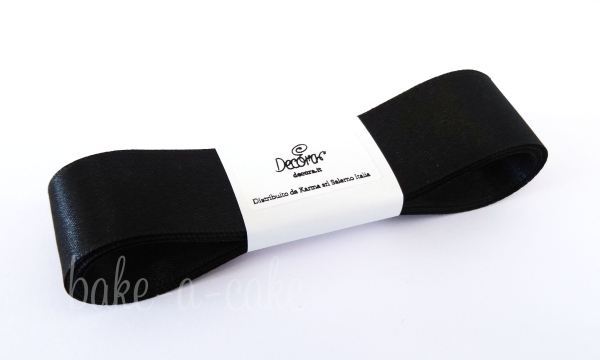 Satin Ribbon Black - 25mm x 3m