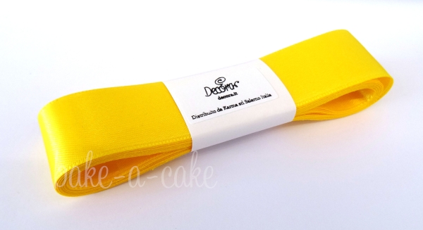 Satin Ribbon Yellow - 25mm x 3m