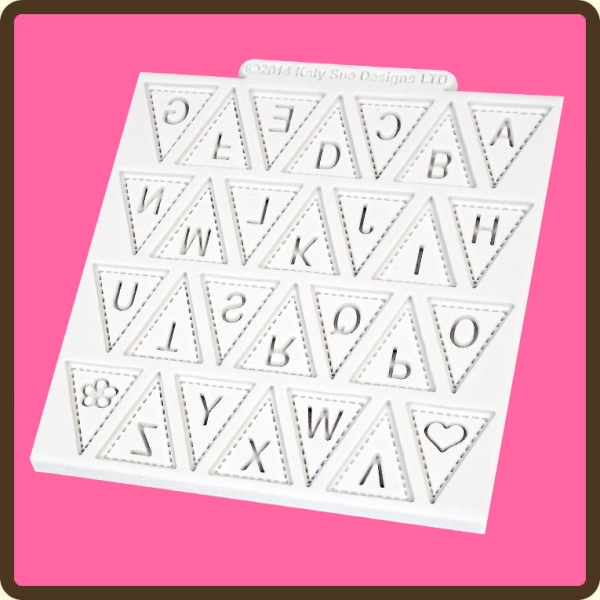 Silikonform Fähnchen ABC...