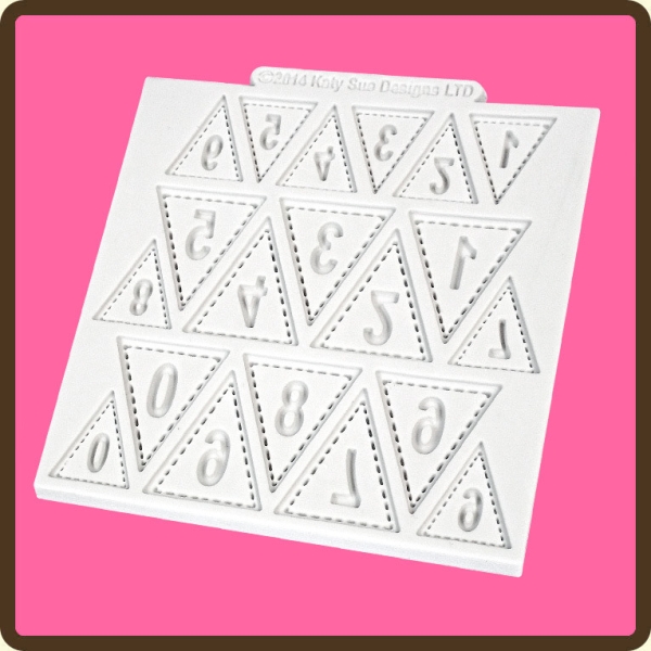 Silikonform Fähnchen 123...