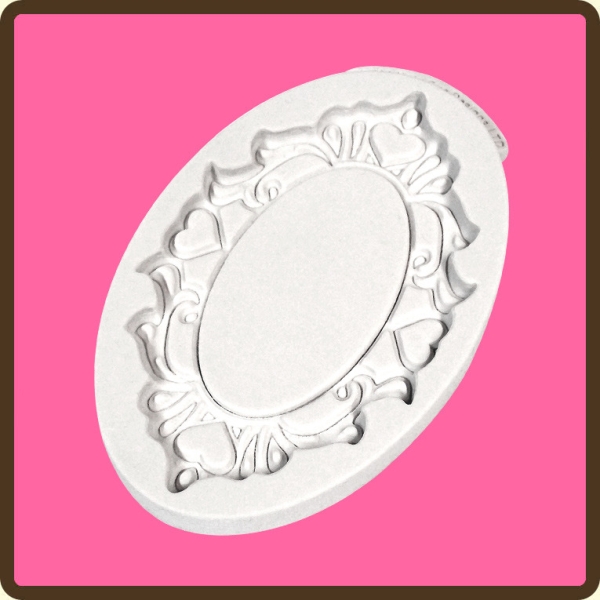 Silicone Mould Decorative Plaque Oval Hearts