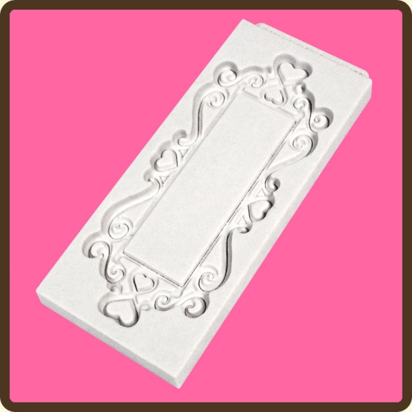 Silicone Mould Decorative Plaque Rectangle Hearts