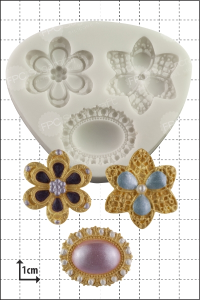 Silicone Mould - 3 Brooches