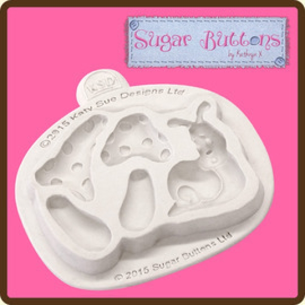 Silicone Mould - Garden Snail and Toad Stools