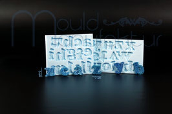 Silikonform - Buchstaben Klein Romantic Swirl