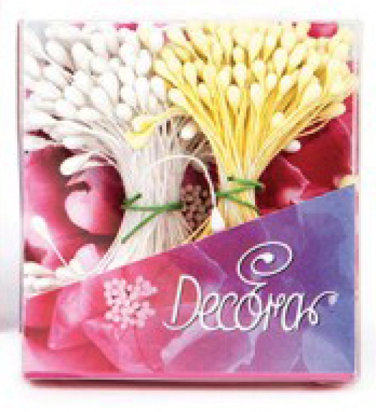 Flower Stamen Duo - Pearl White / Mat Yellow