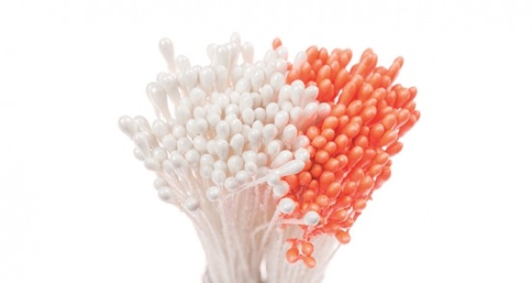 Flower Stamen Duo - Pearl White / Pearl Orange