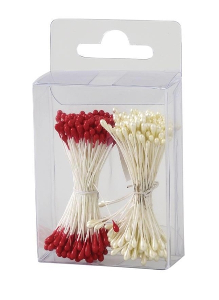 Flower Stamen Duo - Pearl White / Pearl Red