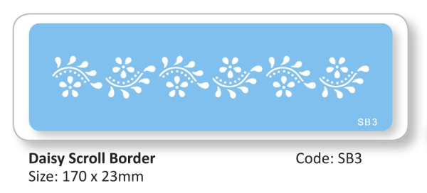 Stencil - Daisy Scroll Border