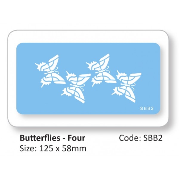 Schablone - vier Schmetterlinge