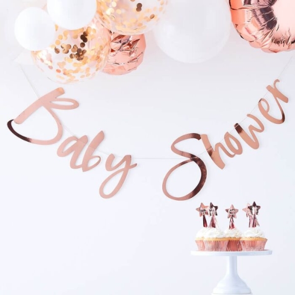 Bunting - Baby Shower - Rose Gold
