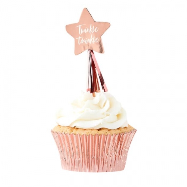 Cupcake Topper - Sterne Rose Gold