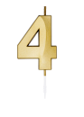 Zahlenkerze - Metallic Gold - 4