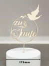Cake Topper Wood - Zur Taufe with Dove