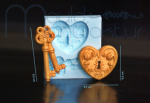 Silicone Mould - Heart with Key